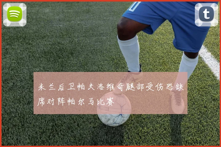 米兰后卫帕夫洛维奇腿部受伤恐缺席对阵帕尔马比赛